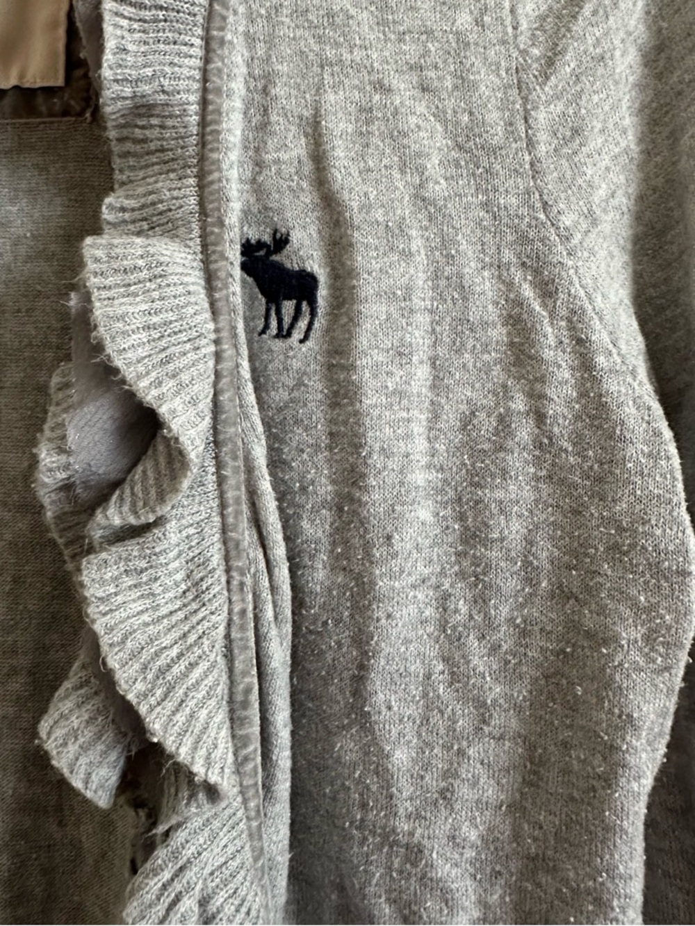 A&F Grey Ruffle Cardigan - Picture 4 of 6
